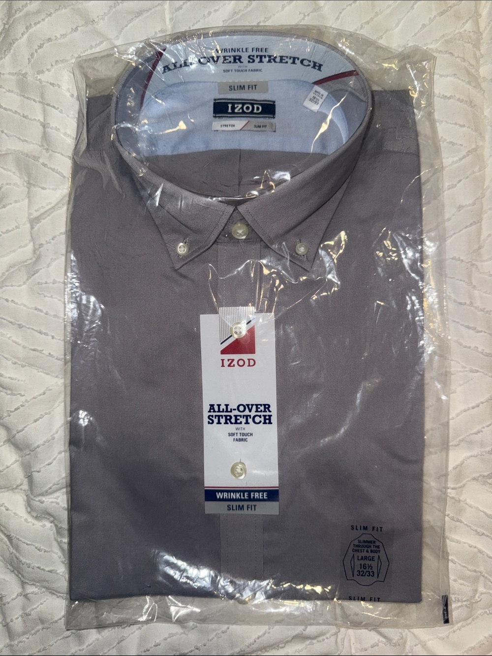 Izod Men's Slim Fit Button-Down Shirt in Gray